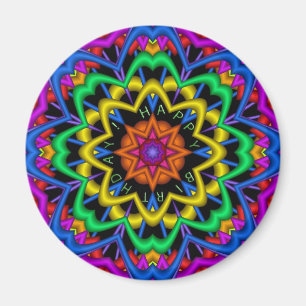 Aimant mignon d'anniversaire de mandala avec le