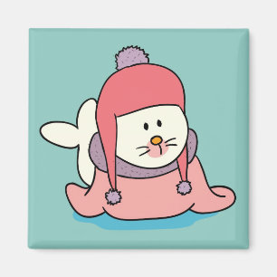 Aimant mignon de bande dessinée de bébé phoque