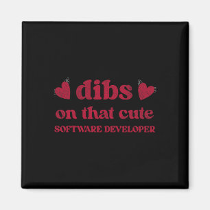 Aimant Mignon Drôle Saint Valentin Développeuse Logiciell