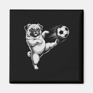 Aimant Mignon Papa Chien Pug Football Club de Football En