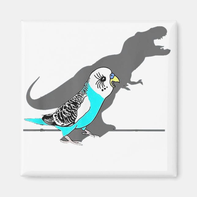 Aimant Mignon T-rex Blue Budgie Funny Birb mèmes hurlant (Devant)