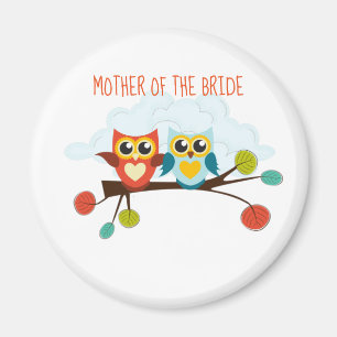 Aimant Mignonette OWLS Mariage à thème Bleu orange
