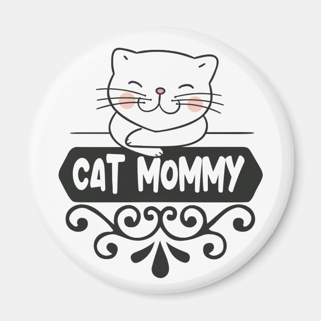 Aimant Mignonne chat maman amoureux des animaux animal de (Devant)