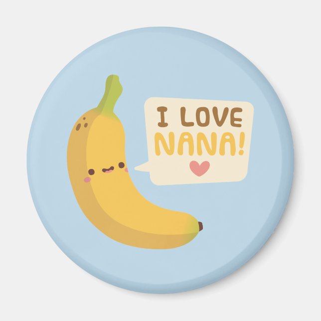 Aimant Mignonne J'Aime Nana, Pun Banana (Devant)