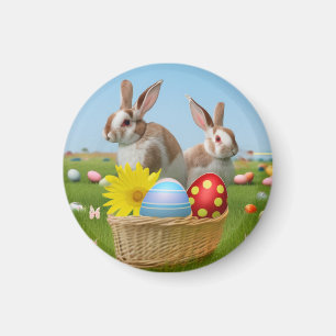 Aimant Mignonne lapin de Pâques pour une humeur positive