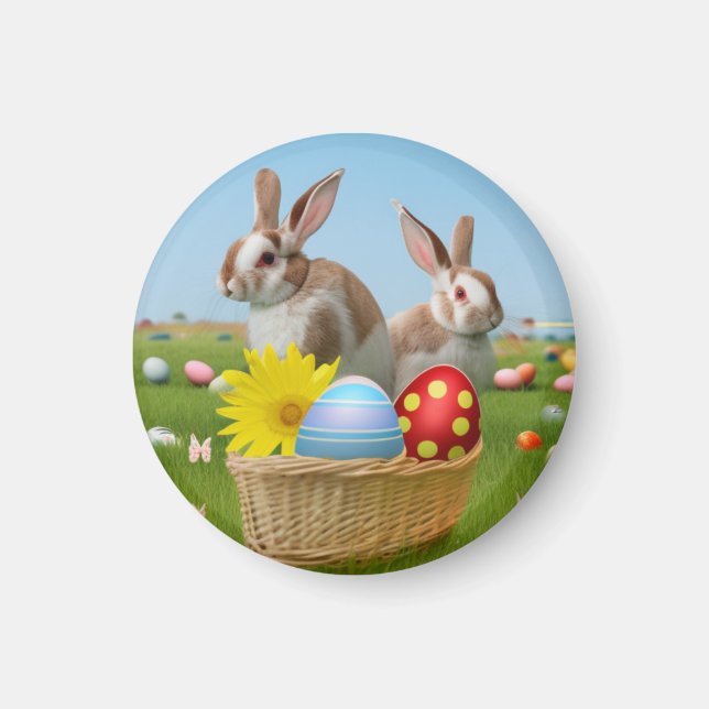 Aimant Mignonne lapin de Pâques pour une humeur positive (Devant)