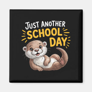 Aimant Mignonne loutre Un autre jour d'école Dessin animé