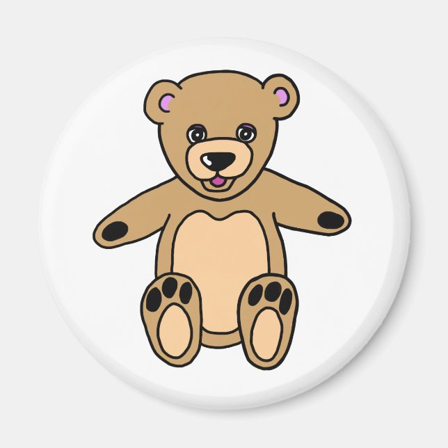 Aimant Mignonne Ours En Teddy Brown (Devant)