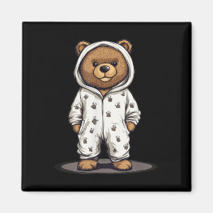 Aimant Mignonne Tenue D'Ours De Pyjama Et Ours En Teddy