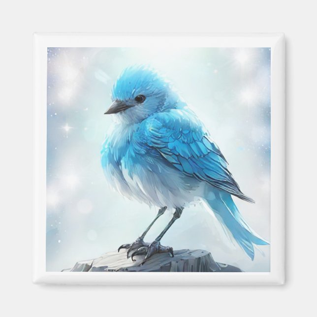 Aimant *~* Mignonne Whimsical Détails Oiseau Bleu AP54 Ar (Devant)