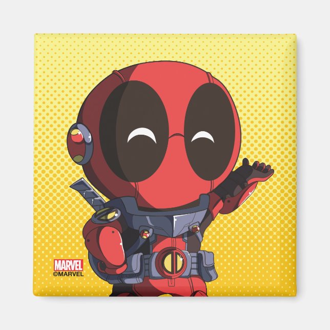 Aimant Mini Deadpool en armure (Devant)