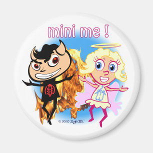 Aimant Mini je ! Garçon vilain et Nice fille