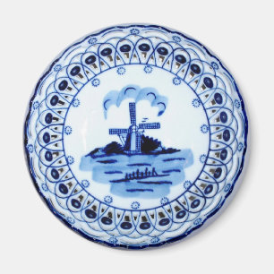 Aimant Mini plat de Delft d'art