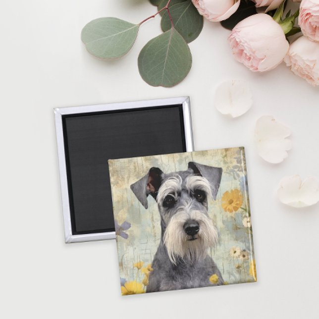 Aimant Mini Schnauzer (Add some cuteness to your day with this pretty Schnauzer magnet.)