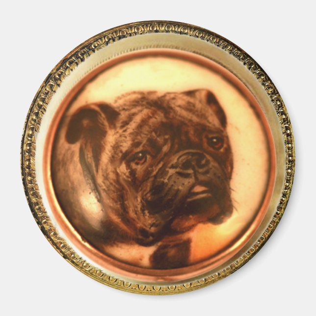 Aimant MINIATURE PORTRAITS DE CHIEN Bulldog (Devant)