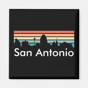 Aimant Minimal San Antonio Vintage Sunset Skyline