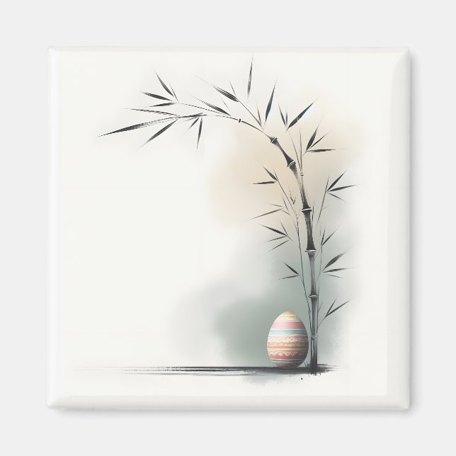 Aimant Minimal Zen Spring Bamboo Easter Egg (Devant)