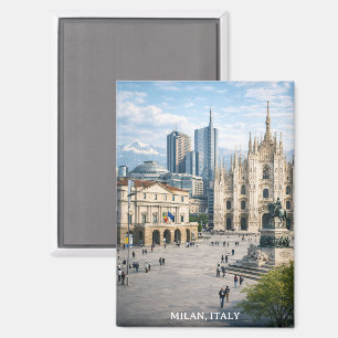 Aimant Minimale Milan Italie Vue de la ville Monuments