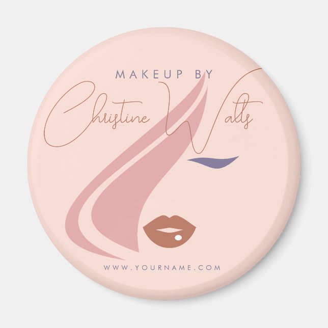 Aimant Minimalist Light Peach Pink Makeup Artist Girly (Devant)