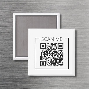 Aimant Minimaliste Code QR Scannez-Moi Entreprise