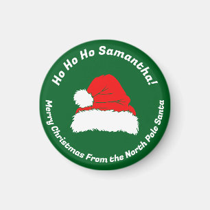 Aimant Minimaliste Vert Ho ho ho Santa Joyeux Noël