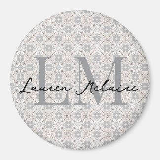Aimant Minimalistic Monogram Script Name Spanish Tile