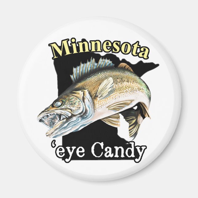 Aimant Minnesota 'Eye Candy Funny Walleye Pêche (Devant)