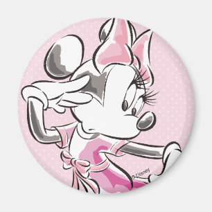 Aimant Minnie Aquarelle Pose Élégante