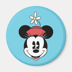Aimant Minnie classique   Face de fleurs