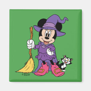 Aimant Minnie d'Halloween déguisée en sorcière mignonne