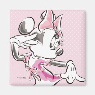 Aimant Minnie Elégante aquarelle Pose
