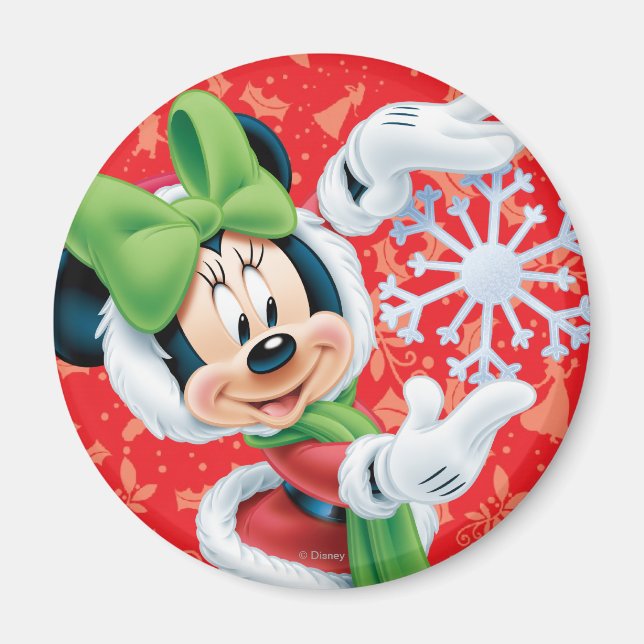 Aimant Minnie Holding Flocon de neige (Devant)