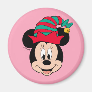 Aimant Minnie Mouse Chapeau d'elfe de Noël
