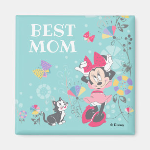 Aimant Minnie Mouse et Figaro - Bonne fête des Mères