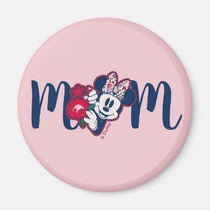 Aimant Minnie Mouse Motif Floral - Bonne Fête des Mères