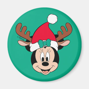 Aimant Minnie Mouse Oreilles de renne et chapeau de Pèr
