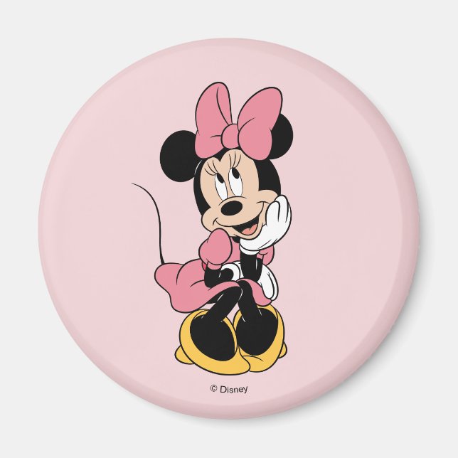 Aimant Minnie | Poster en rose (Devant)