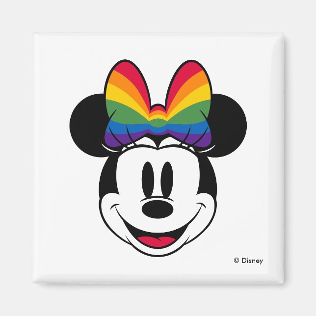 Aimant Minnie Souris Portant Rainbow Bow (Devant)