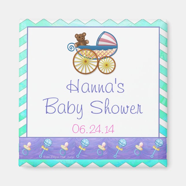 Aimant Mint Ice Blue Chevron Patteryn Baby (Devant)