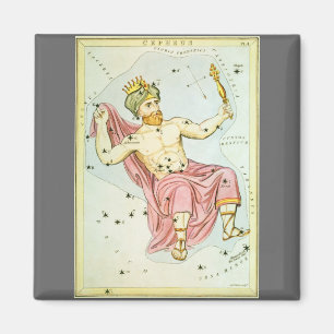 Aimant Miroir d'Urania, carte céleste astronomique vintag