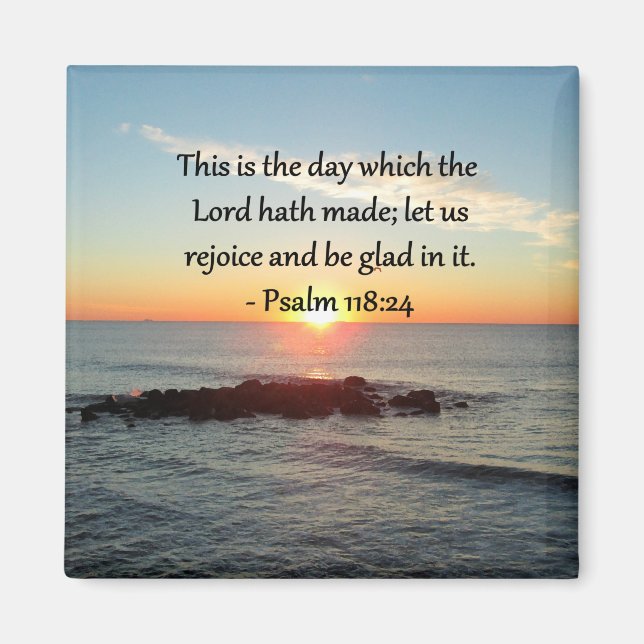 AIMANT MISE À JOUR DE PSALM 118:24 DESIGN PHOTO SLEVER (Devant)