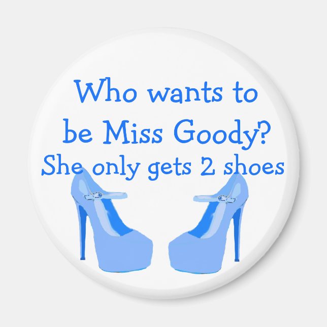 Aimant Miss Goody Deux Chaussures Bleu Clair Haut Talons (Devant)
