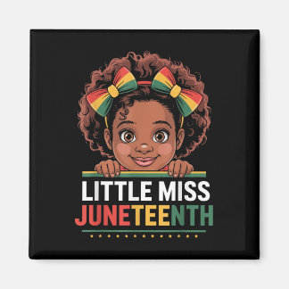 Aimant Miss Juneteenth Freedom Black American African Gir