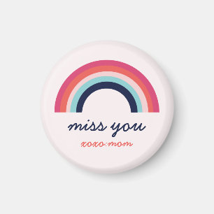 Aimant Miss You Rainbow en rose et bleu