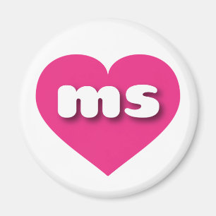 Aimant Mississippi coeur rose chaud - I love ms