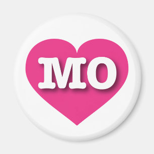 Aimant Missouri Hot Pink Heart - J'aime MO