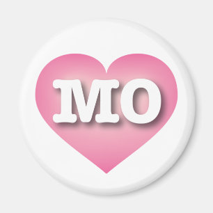 Aimant Missouri Pink Fade Heart - J'aime MO