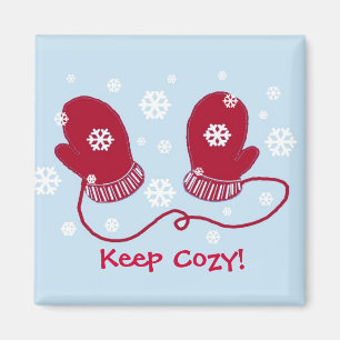 Aimant Mittens Rouges Garde au Chaud