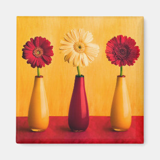 Aimant Mixte Rouge Jaune Gerbera Daisies Orange Arrière -