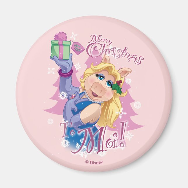 Aimant Mlle Piggy | Joyeux Noël à Moi ! (Devant)